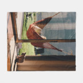 Person auf brauner Schaukel Fleecedecke (Vorderseite (Horizontal))