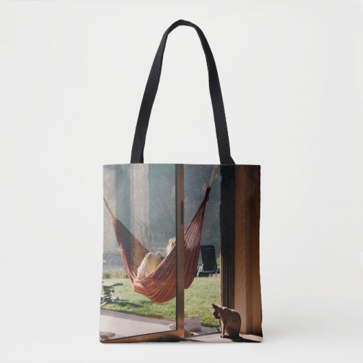 Person auf brauner Schaukel Tasche (Vorderseite)
