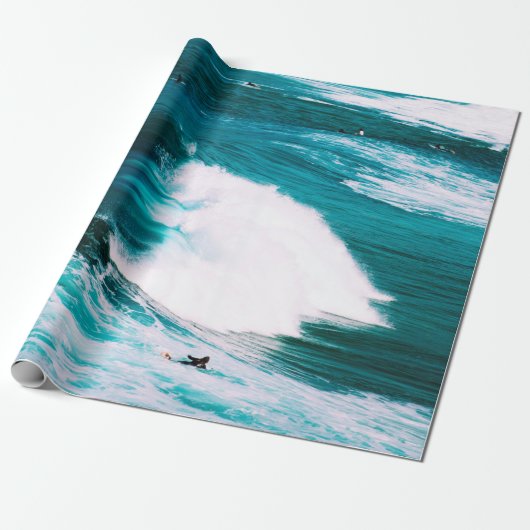 PERSON AUF DER SCHIFFFAHRT MIT OZEAN WAVES GESCHENKPAPIER (Ungerollt)