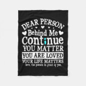 Person Behind Me Suicide Prevention & Depressi Fleecedecke (Vorderseite)