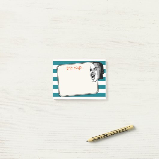 Person, die auf weißen Streifen auf irgendeiner Post-it Klebezettel (Auf Schreibtisch)