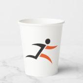 Person, die das Design ausführt Pappbecher (Vorderseite)