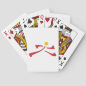 Person, die das Symbol ausführt Spielkarten (Rückseite)