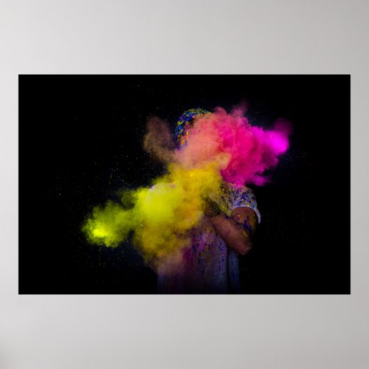 PERSON, DIE FARBIERTES PULVER GREIFT POSTER (Vorne)