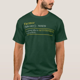 Person, die in ihrem Bauer auf dem Feld herausragt T-Shirt