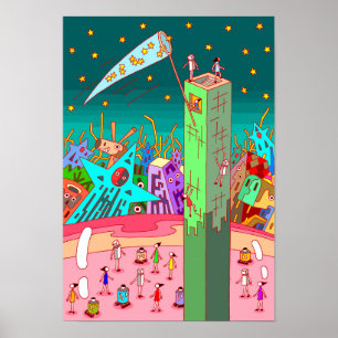 Person, die Sterne sammelt. Poster