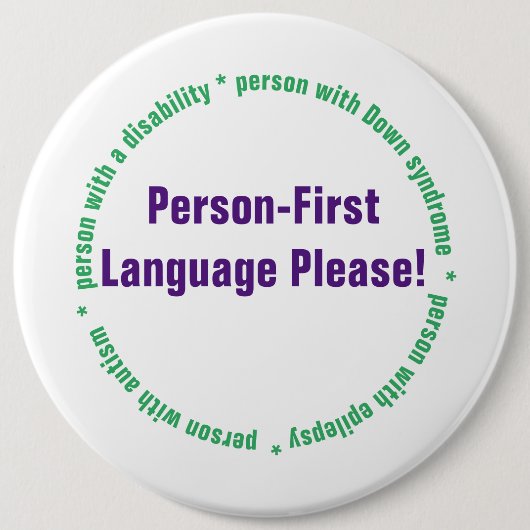 Person First Language Button (Vorderseite)
