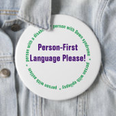 Person First Language Button (Beispiel)