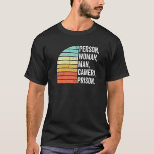Person Frau Mann Kamera Gefängnis  2 T-Shirt