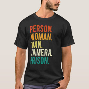 Person Frau Mann Kamera Gefängnis Retro 1 T-Shirt