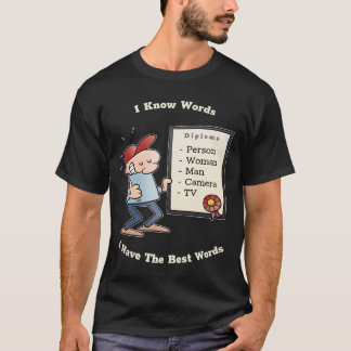 Person Frau Mann Kamera TV Funny Cartoon Diploma T-Shirt