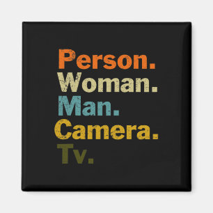 Person Frau Mann Kamera Tv Kognitionstest Hemd Tr Magnet