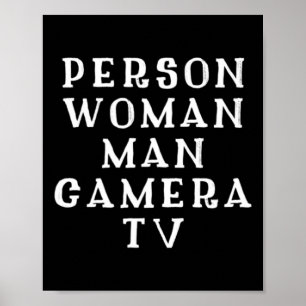Person Frau Mann Kamera Tv Trump Lustige Parodie Poster