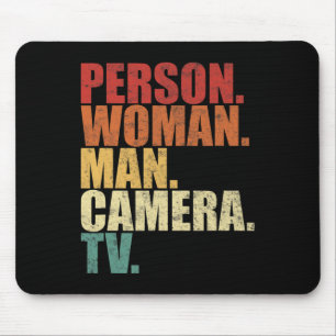 Person Frau Mann Kamera Tv Trump Wörter  Mousepad