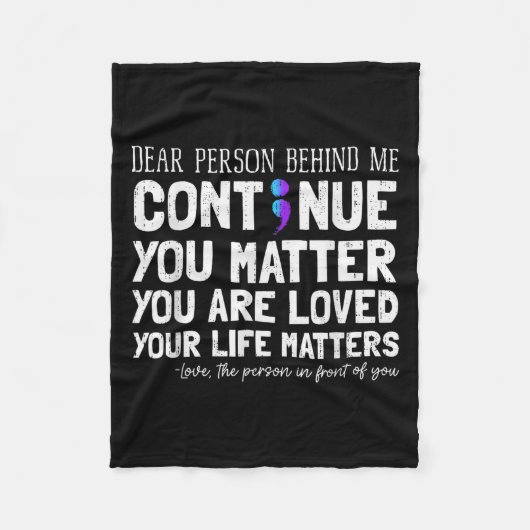 Person hinter mir Selbstmordprävention & Depressio Fleecedecke (Vorderseite)