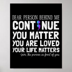 Person hinter mir Selbstmordprävention & Depressio Poster