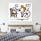 Person im Rollstuhl. Zuhause Leinwanddruck (Insitu (Schlafzimmer))