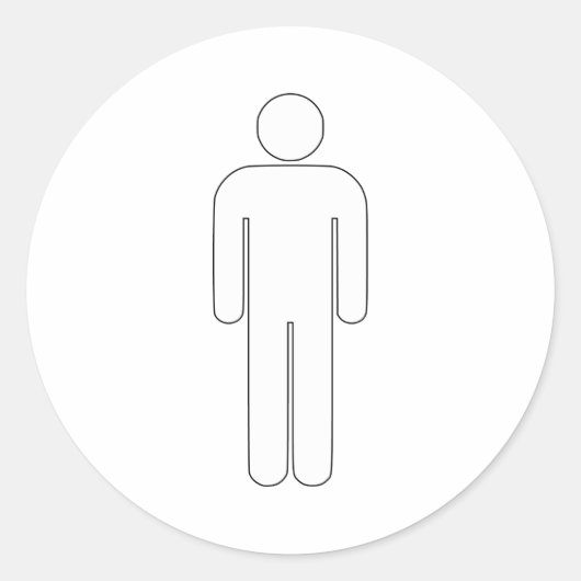 Person Man signiert Universelle Silhouette Klassis Runder Aufkleber (Vorderseite)