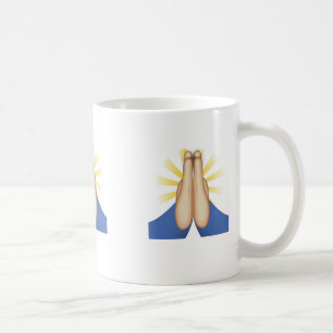 Person mit den gefalteten Händen Emoji Kaffeetasse