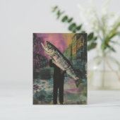Person mit einem Riesenfisch Postkarte (Stehend Vorderseite)