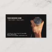 Person mit Mikrofon Visitenkarte (Rückseite)