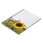 Person mit Sonnenblume Notizblock (Linke Seite)