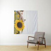 Person mit Sonnenblume Wandteppich (Beispiel (Horizontal))