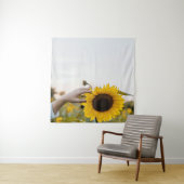 Person mit Sonnenblume Wandteppich (Beispiel)