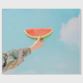 Person mit Wassermelone in Scheiben Geschenkpapier (Flach)