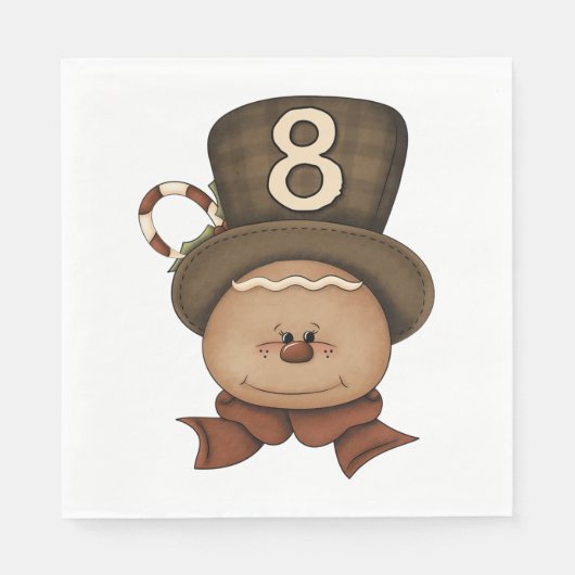 Person Nummer 8 in einem Hat Napkins Serviette (Vorderseite)