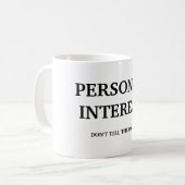 PERSON OF INTERESSE! KAFFEETASSE (Vorderseite Links)