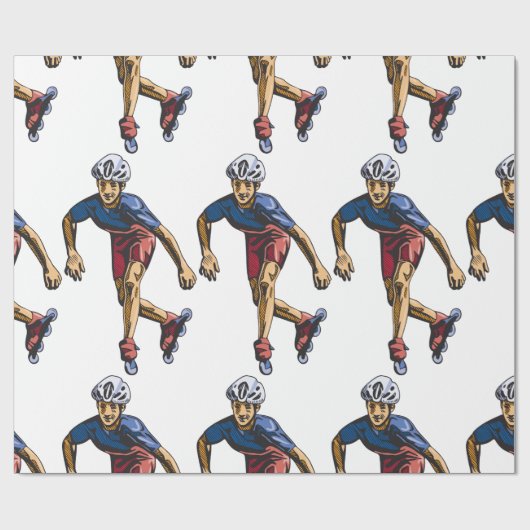 Person Rollerblading Geschenkpapier (Flach)
