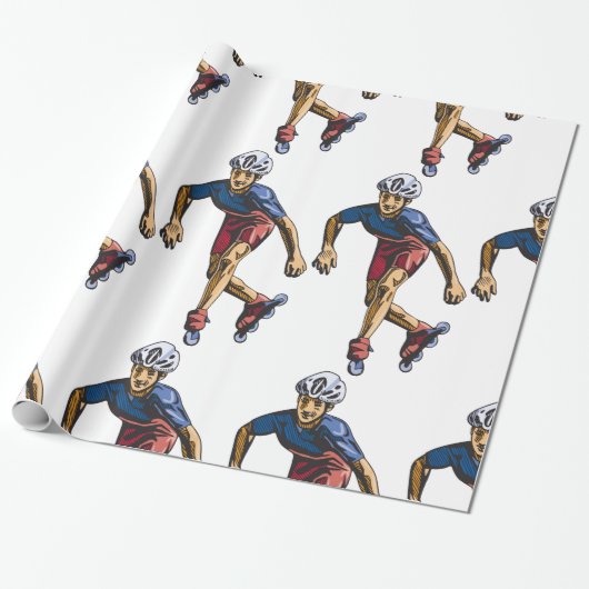Person Rollerblading Geschenkpapier (Ungerollt)