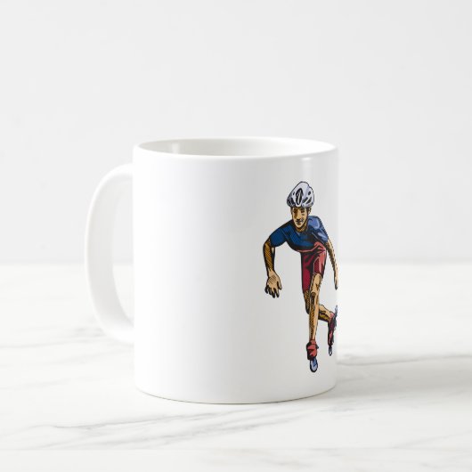 Person Rollerblading Kaffeetasse (Vorderseite Links)