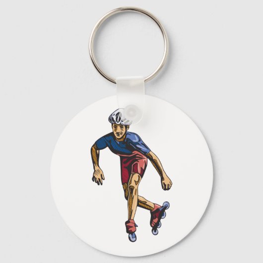 Person Rollerblading Schlüsselanhänger (Rückseite)