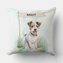 Person-Russell-Terrier-Wasserfarben-Hund personali