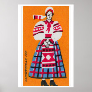 Person Sowjetunion Mitte des Jahrhunderts Streichh Poster