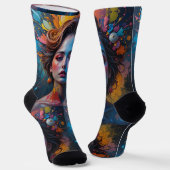 Person Surreal Portrait Frau Frauen Shortcut Socken (Gewinkelt)