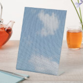 Person With J Cloud Photo Sockelschild (In Situ)