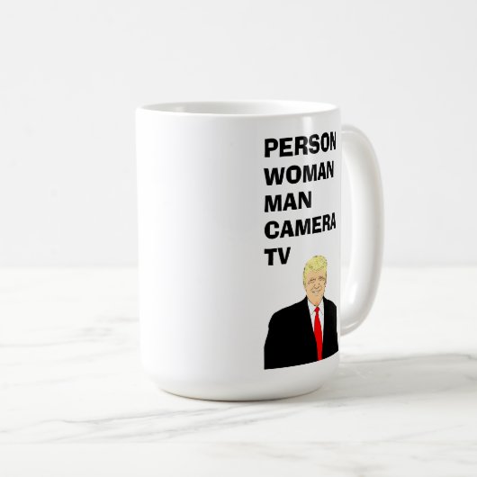 Person Woman Man Camera TV Funny Trump Kaffeetasse (VorderseiteRechts)