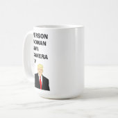 Person Woman Man Camera TV Funny Trump Kaffeetasse (Vorderseite Links)