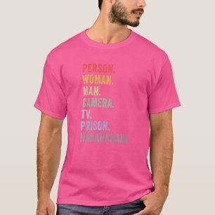 Person Woman Man Camera TV Gefängnis Hahaha 2 T-Shirt