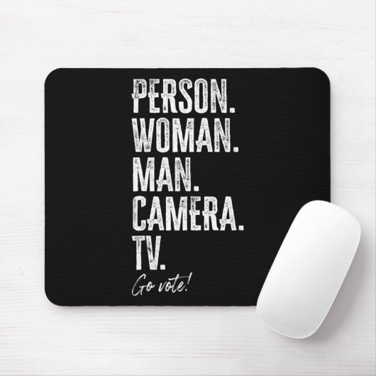 Person. Woman. Man. Camera. Tv. Go Vote Anti Trump Mousepad (Mit Mouse)