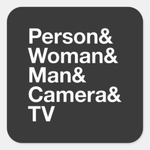Person Woman Man Camera TV Präsidialkognition Quadratischer Aufkleber