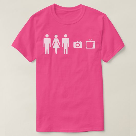 Person Women Man Camera TV Kognitive Prüfung T-Shirt (Design vorne)