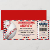 Persona Baseball ticket birthday  Einladung (Vorne/Hinten)