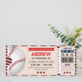 Persona Baseball Ticket Geburtstag Einladung (Stehend Vorderseite)