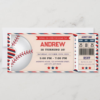 Persona Baseball Ticket Geburtstag Einladung