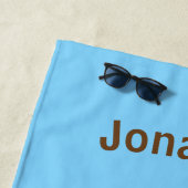 PersonaIized I Kackte heute Poo Emoji on Blue Strandtuch (Beispiel)