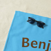 PersonaIized I Kackte heute Poo Emoji on Blue Strandtuch (Beispiel)